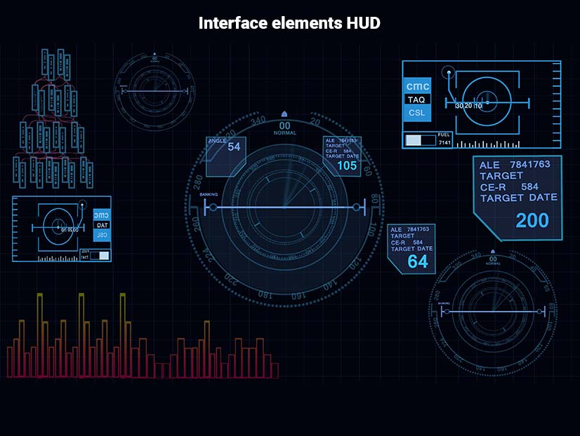 Interface elements HUD psd file